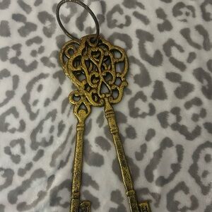 Vintage Cast Iron Style Gold Decorative Keys